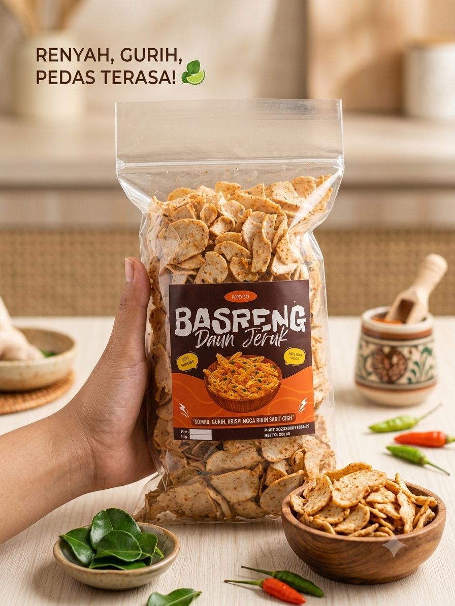 Basreng Pedas Daun Jeruk 500 Gram 